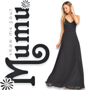 Show Me Your MuMu Jenn Maxi Dress Black Size Small